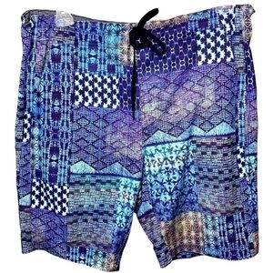 MANDUKA Blue Yoga Athletic 9' Short Lightweight Breathable Movable Coastal Sz XL